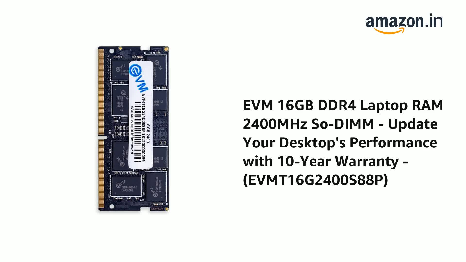 EVM 16GB DDR4 Laptop RAM 2400MHz So-DIMM